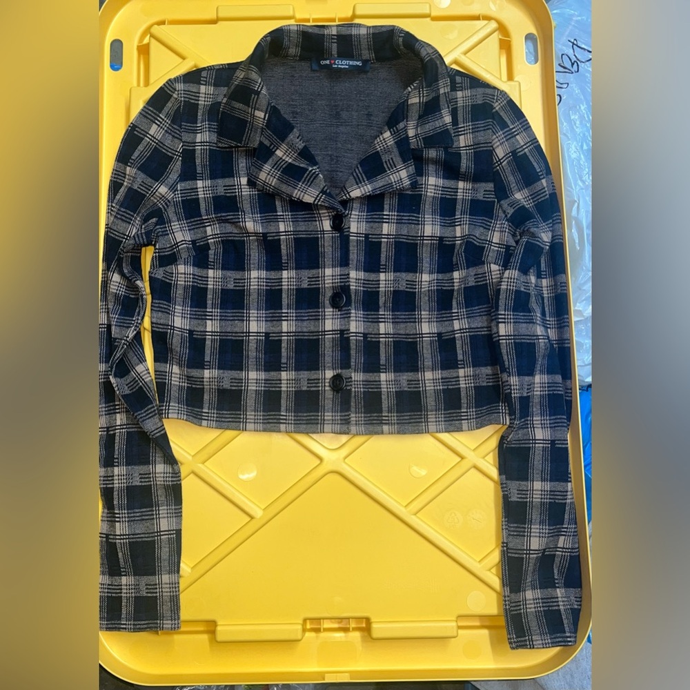 Plaid crop blazer/jacket